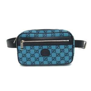 GUCCI Authentic Blue Leather Fanny Pack